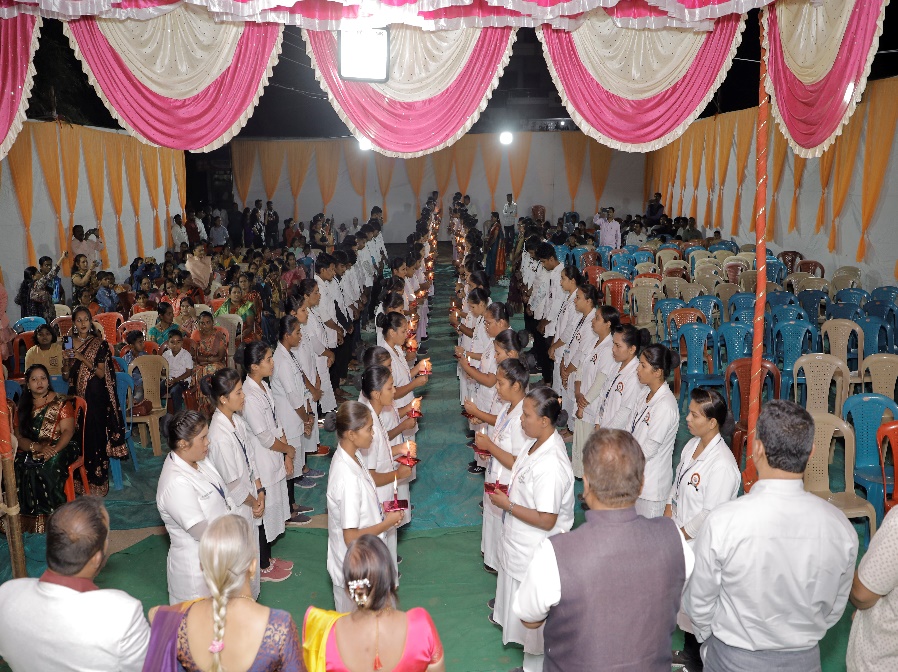 Hospital staff candle-lighting ceremony